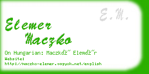 elemer maczko business card